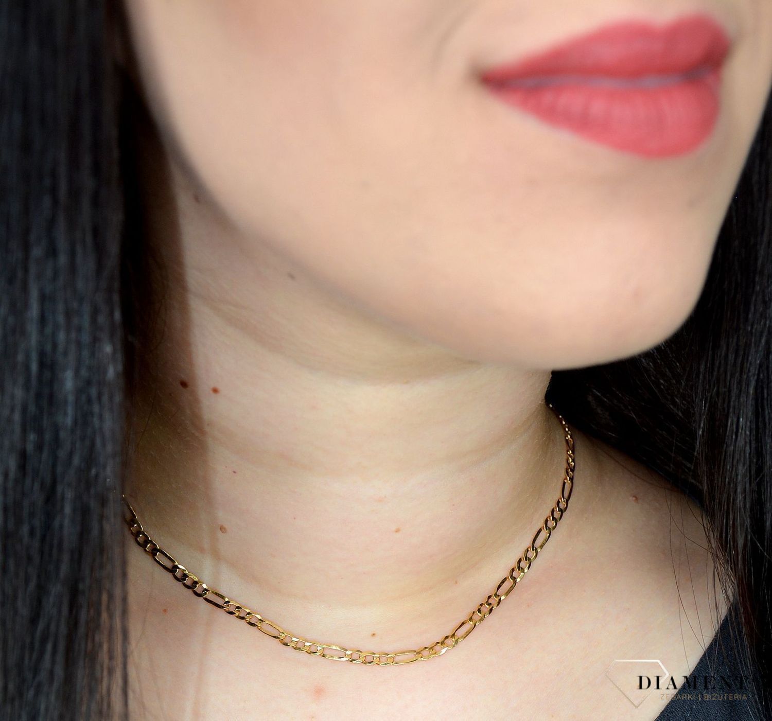 Złoty łańcuszek 585 Figaro 3,5 mm DIA-LAN-3145-585 3,5mm (1).jpg